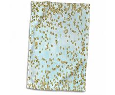 3dRose Aloha Handtuch mit rosa Palmen, tropisches Muster auf blauem Strandtuch, 15 x 22 cm