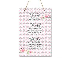 LifeSong Meilenstones Wanddekoration Eule Wandbild Dekoration für Kinderzimmer oder Spielzimmer, Geschenkidee für Kinder, 20,3 x 30,5 cm 8x12 The Lord Bless You Hearts