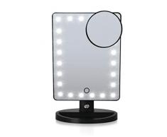 Rio Beauty Kosmetikspiegel mit 21 LEDs, dimmbar, Weiß, 6 x 6 x 25 cm