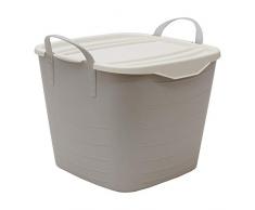 JVL Funktionale Vorratsdose mit Deckel, grau, M