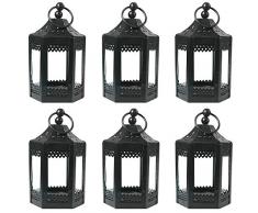Mini Kerze Laternen 6pk Black