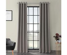 Half Price Boch-164712-84-GR Verdunkelungsvorhang mit Ösen, 127 x 213,4 cm, Wacholderbeere Rustikales Landhaus; Shabby Chic 50 X 108 Neutrales Grau