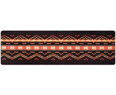 DECO-MAT Rutschfester Teppich-Läufer ohne Rand für den Innenbereich oder Eingangsbereich, 80 x 250 cm, braun-rot