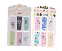 TBoxBo Magnetische Lesezeichen Kawaii Kaktus, 12 Stück