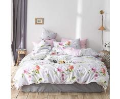 VClife 3 Stück Baumwolle Tröster Bezug (1 Bettbezug + 2 Kissenbezüge:) Luxuriöse Weiche Bettbezug Sets für Kinder Erwachsene, baumwolle, Stil 1, King Size