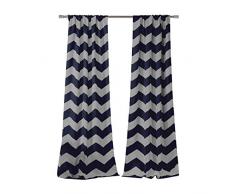 DUCK River Stripe Verdunkelungsvorhang für Schlafzimmer, 99,1 x 213,4 cm, Grau Fenstervorhang Vorhang 39x84 (2 Pieces) Navy-Weiß