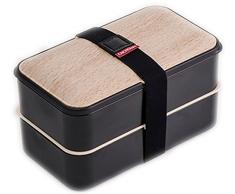 The Küchenzeile 5040441 Brotdose mit 2 Etagen, montierte de Luxe Kunststoff Farblich sortiert 18,5 x 10,9 x 10,2 cm 1200 ml