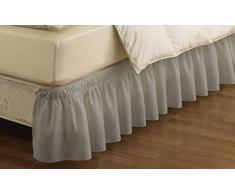 Easyfit und gerüschtem massiv Bett Rock um, grau, Twin/Full