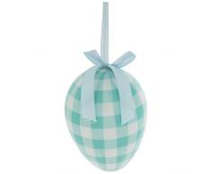 Unbekannt Ostereier mit Karomuster, 15,2 cm, Pastellblau