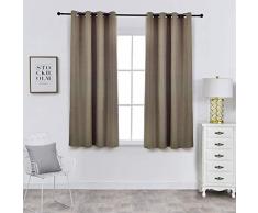 Allbright Vorhänge und Vorhänge aus Leinen, Thermo-Isolierung, 100% Verdunklung L63 | 1 Panel braun