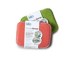 Kilo Scrubby Schwamm – Anti-Kratch Topf Topfreiniger mit Saugkern, Mehrzweck-Set (2 Stück), 17x13cm Set of 2