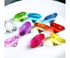 liying Acryl-Diamanten, 0,8 cm, 100 Stück, Acryl-Kunststoff, rund, Tischstreuer, Konfetti, Diamanten für Vasen Füller, Kunst und Handwerk, Hochzeitsdekoration merhfarbig