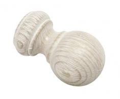 Gardinia Kugel, 2 x Endstück, Holz, Castell-Eiche, für Gardinentechnik Ø 25 mm