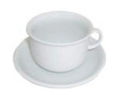 Fsmisc 305091 Tasse und Untertasse, Porzellan, Weiß, 6 Stück
