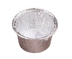 Garcia de Pou 100 Einheit Bakery Container in Box, 120 ml, 8,5 x 3,9 cm, Aluminium, Silber, 8,5 x 8,5 x 3,9 cm