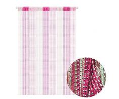 QINGYUN Fadenvorhang, Fensterpaneel, Raumteiler, Quaste, für Hochzeiten, Kaffeehaus, Restaurant, Parts, Fadenvorhänge, 89 x 200 cm rosarot