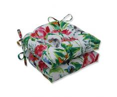 Pillow Perfect Outdoor | Indoor Flower Mania Petunia Stuhlkissen, groß, 17,5 x 16,5 x 4, Pink