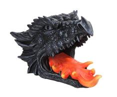 Pacific Giftware 27,3 cm L Gothic Dragon Skull Head Wein Flaschenhalter Stein Fire