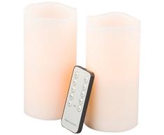 Gerson 2-teilig 6 Flammenlose LED Kerzen Set mit Universal-Fernbedienung
