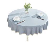 Batterien betrieben strapazierfähiger Baumwolle Leinen Tischdecke Kariert Rund Tischdecke für Home Küche Esszimmer, 142,2 cm – Rund, Grün Round - 48 inch Hellblau