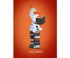Komar Disney Wandbild Frozen Olaf Reading | Kinderzimmer, Babyzimmer, Dekoration, Kunstdruck | ohne Rahmen | WB068-30x40 | Größe: 30 x 40 cm (Breite x Höhe)