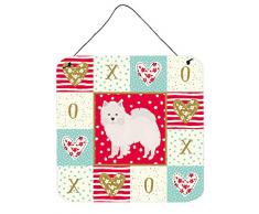 Carolines Treasures American Eskimo Love Türaufhänger, Wanddekoration, Mehrfarbig