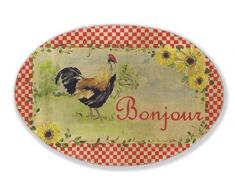 Stupell Home Wandschild Les Fleurs de Provence, oval Bonjour, Hahn
