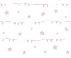 Rasch Textil Papiertapete Tapete - Kollektion Disney Fantasy Deco U30262 Gerlande Sterne weiß rosa