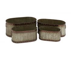 Benzara Antik gestylt attraktives Metall Übertopf