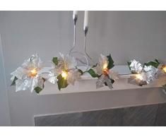 Bandwagon JH Smith Co Girlande mit Weihnachtsstern, kabellos Silber