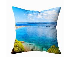 roolays dekorativer Überwurf-quadratisch Kissen Schutzhülle 40,6 x 40,6 cm, Baumwolle Kissen View von Zlatni Rat Beach Golden Horn mit beiden Seiten drucken Unsichtbarer Reißverschluss Hause Sofa Decor Kissenbezüge Kolonialstil 20x20 Multi 1