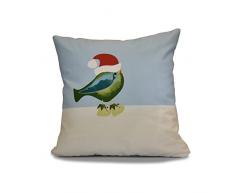 E by design PHAN685BL24GR7-16 Kissen Merry Christmas Bird, 40,6 x 40,6 cm, Grün