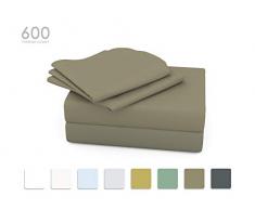 Tranquil Nights Bettlaken-Set aus 100 % Supima-Baumwolle, 4-teiliges Set, gekämmte kompakte Baumwolle, Satin-Streifengewebe, Marrow Saum, Ultra weich und glänzend, passend für Matratzen bis zu 45,7 cm Tiefe Taschen Twin grau