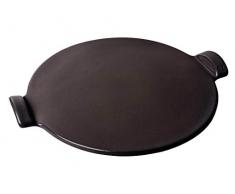 Emile Henry Pizzastein, Keramik, Kohle, 37 cm