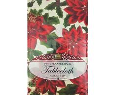 Better Home Weihnachtsstern Tischdecke mit Flanellrückseite, Rot 52x70
