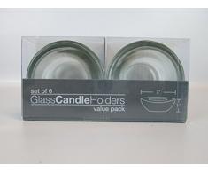 HOSLEY klar 7,6 cm rund Glas Teelichthalter Box von 6