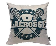 Mugod Kissenbezug mit Hexagon-Muster, geometrisches Spalier Polygon, Rot/Orange/Dunkelbraun, dekorative Baumwolle, quadratisch, Standard-Kissenbezüge 18x18 Inch A135