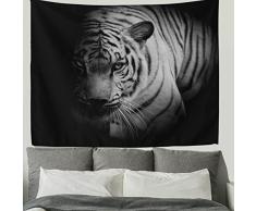 hmwr 228,6 x 152,4 cm Tiger Wandteppich für Cool Animal Bengal weiß Tiger Print Wand Stoff Tapisserie Überwurf Artwork Home Deko für Wohnzimmer Schlafzimmer Wohnheim, Textil, mehrfarbig, 60x40(in)