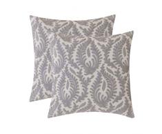 HWY 50 Küchenset mit Stickereien, Tischdecken, Kissenbezügen, 45,7 x 45,7 cm, Tischsets 33 x 45,7 cm Large Grey Throw Pillow Covers