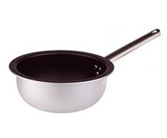 Töpfe Agnelli Brot-Hohe, Revolver, Aluminium, 3 mm dick, mit Stahlrohr-Griff Edelstahl, Silber, 28 cm