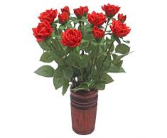 JustPaperRoses 1. Hochzeitstag Geschenk lebensecht Papier Rosen 12-Stem Bouquet und Holz Vase