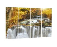 designart Herbst Huai Mae Kamin Wasserfall Metall Wand Kunst – mt7127, 48x28