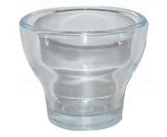 Teelichthalter aus klarem Glas, schweres Glas, 6 Stück