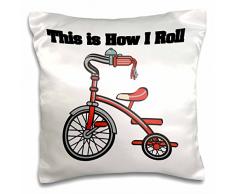 3dRose Kissenbezug, Motiv This is How I Roll, Dreirad, 40,6 x 40,6 cm