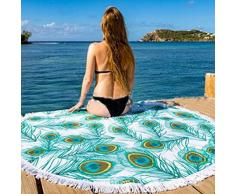 Tapisserie Wandteppichen, camtoa indische Mandala Peacock, Picknick Decke, Wand-Kunst, Hippie Tapisserie, Home Decor, 149,9 cm Durchmesser