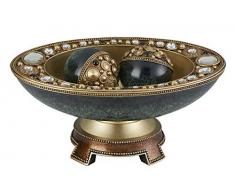 OK Lighting Dekoschale Sedona mit Kugeln, Blaugrün und goldfarben