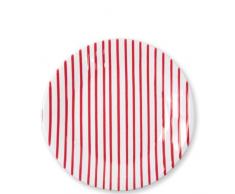 VIETRI Speiseteller, gestreift, Rot