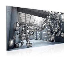 Bilder 3D Kugeln Wandbild Vlies - Leinwand Bild XXL Format Wandbilder Wohnzimmer Wohnung Deko Kunstdrucke Blau 1 Teilig - MADE IN GERMANY - Fertig zum Aufhängen 506312a
