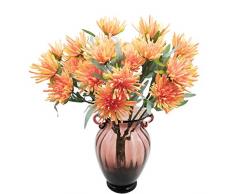 cn-Knight Künstliche Blumen aus Seide, 19 cm, künstliche Chrysanthemen, gelbeschichtet, Chrysanths für Hochzeit, Brautstrauß zu Hause, als Geschenk für Einweihung, Babyparty, Empfang, 10 Stück Art Deco 10pcs 19 H Orange