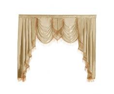 NAPEARL Polyester Dünner Satin Vorhang mit Quasten Volant Wasserfall Fenster Dekoration 1 Valance 61 W x 49 L champagnerfarben